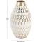 10" Gold Metal Geometric Geometric Dot Vase with White Accents